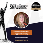 Picture showing Katina Chapman Hypnotherapy chosen as a Finalist for 2024 with the Suffolk Small Business Awards