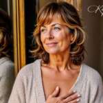Hypnotherapy-for-self-confidence Picture of a Woman with her hand on her heart looking calm and confident